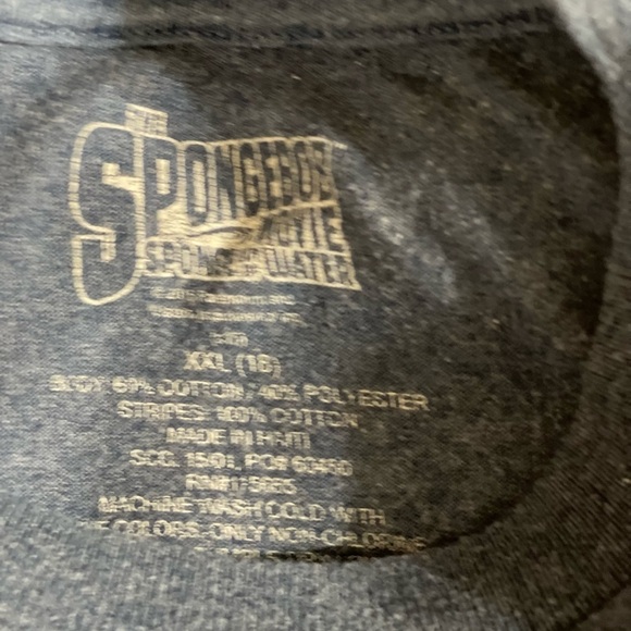 THE SPONGE BOB MOVIE: Sponge Bob Out of the Water Navy T-shirt‎ Youth XXL (18) - Picture 5 of 5